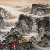 中美協(xié)會(huì)員 曹來(lái)賓 八尺精品山水畫《霞映石林蒼山醉》
