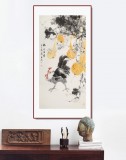 【已售】陳薪名 四尺《福祿大吉》中美協(xié)會員 第六屆全國花鳥畫展金獎獲得者