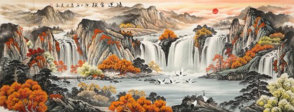 【已售】吳東 小六尺《鴻運(yùn)當(dāng)頭》 著名易經(jīng)風(fēng)水畫家