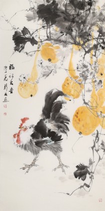 【已售】陳薪名 四尺《福祿大吉》中美協(xié)會員 第六屆全國花鳥畫展金獎獲得者