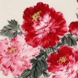 【已售】陳薪名 四尺三開《國色天香》 中美協會員 第六屆全國花鳥畫展金獎獲得者