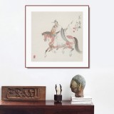 曹建濤 四尺斗方《策馬圖》 獨具特色水墨人物畫家