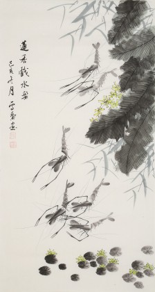 何華賢 三尺《蓮香戲水樂》 潁淮著名書畫家