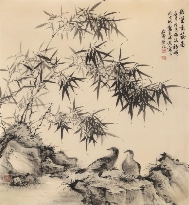 吳顯剛 六尺斗方《幽篁垂蔭圖》 貴州七星關美協主席