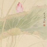 張瑰麗 四尺三開工筆《荷香》 湖南省美術家協會會員