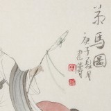 曹建濤 四尺斗方《策馬圖》 獨具特色水墨人物畫家