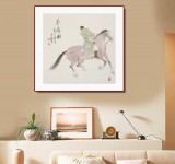 曹建濤 四尺斗方《策馬圖》 獨(dú)具特色水墨人物畫(huà)家