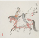 曹建濤 四尺斗方《策馬圖》 獨(dú)具特色水墨人物畫(huà)家