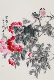 【已售】陳薪名 四尺三開《富貴白頭》 中美協會員 第六屆全國花鳥畫展金獎獲得者