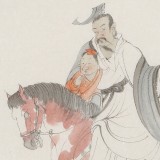 曹建濤 四尺斗方《策馬圖》 獨具特色水墨人物畫家