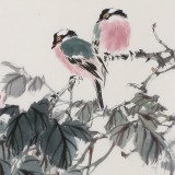 【已售】陳薪名 四尺三開《富貴白頭》 中美協會員 第六屆全國花鳥畫展金獎獲得者