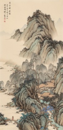 【已售】吳顯剛 《草堂柳蔭圖》 貴州七星關美協主席