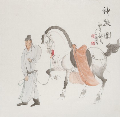 曹建濤 四尺斗方《神駿圖》 獨具特色水墨人物畫家（詢價）