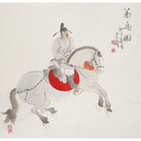 曹建濤 四尺斗方《策馬圖》 獨(dú)具特色水墨人物畫(huà)家