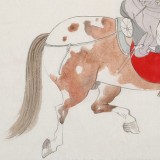 【已售】曹建濤 四尺斗方《策馬圖》 獨具特色水墨人物畫家