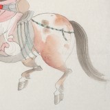 曹建濤 四尺斗方《策馬圖》 獨具特色水墨人物畫家