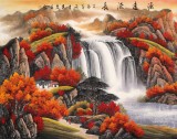 吳東 小八尺《源遠流長》 著名易經風水畫家