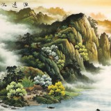 楊銘昌 小八尺《源遠流長》 安徽山水畫研究協會理事