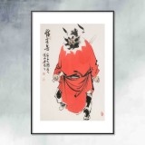 【已售】連紅武 四尺三開《鎮宅圖》 徐悲鴻畫院華北分院副院長