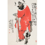 【已售】連紅武 四尺三開《鎮宅圖》 徐悲鴻畫院華北分院副院長