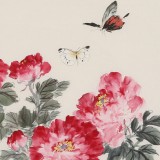 陳薪名 四尺斗方《國色天香》 中美協會員 第六屆全國花鳥畫展金獎獲得者