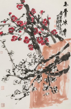 崔春剛 四尺三開《玉骨冰清》 青年才俊 中國當代書畫研究院理事