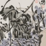 崔春剛 四尺三開《明珠圖》 青年才俊 中國當代書畫研究院理事