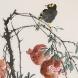 【已售】陳薪名 三尺《披翠含丹》中美協會員 第六屆全國花鳥畫展金獎獲得者