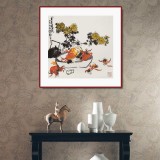 王永剛 三尺斗方《菊黃時(shí)候》 國家一級美術(shù)師（詢價(jià)）