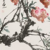 【已售】陳薪名 三尺《披翠含丹》中美協會員 第六屆全國花鳥畫展金獎獲得者