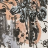 崔春剛 四尺三開《大福祿圖》 青年才俊 中國當代書畫研究院理事