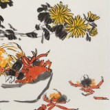 王永剛 三尺斗方《菊黃時(shí)候》 國家一級美術(shù)師（詢價(jià)）