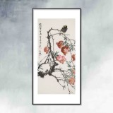 【已售】陳薪名 三尺《披翠含丹》中美協會員 第六屆全國花鳥畫展金獎獲得者