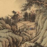 吳顯剛 四尺三開《溪山歸隱圖》 貴州七星關美協主席