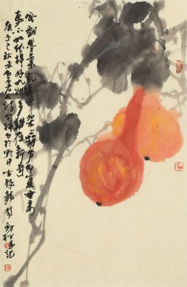 楊勁松 四尺三開《福祿臨門》 貴州省美術家協會會員