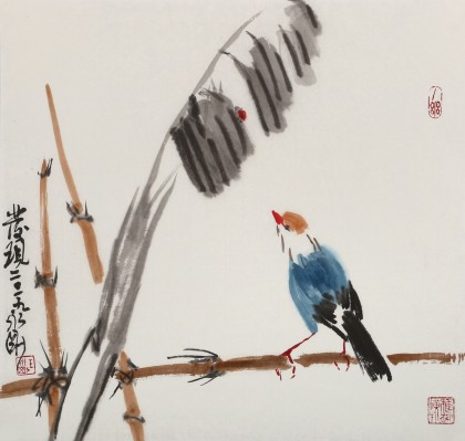 【已售】王永剛 三尺斗方《發現》 國家一級美術師