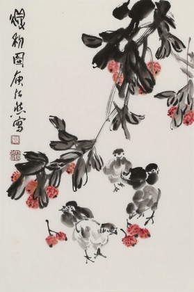 庾超然 四尺三開(kāi)《得利圖》 黃鶴樓書(shū)畫(huà)院院長(zhǎng)