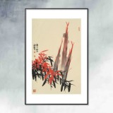 楊勁松 四尺三開《平安圖》 貴州省美術家協會會員