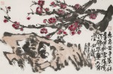 崔春剛 四尺三開《詠梅》 青年才俊 中國當代書畫研究院理事