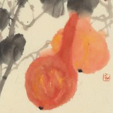 楊勁松 四尺三開《福祿臨門》 貴州省美術家協會會員