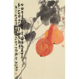 楊勁松 四尺三開《福祿臨門》 貴州省美術家協會會員