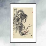 楊勁松 四尺三開《蘭香圖》 貴州省美術家協會會員