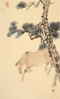 曹建濤 四尺三開《駿馬》 獨具特色水墨人物畫家