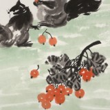【已售】王永剛 三尺斗方《得果圖》 國家一級美術(shù)師