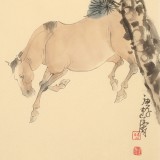 曹建濤 四尺三開《駿馬》 獨具特色水墨人物畫家