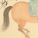 曹建濤 四尺三開(kāi)《馬到成功》 獨(dú)具特色水墨人物畫(huà)家