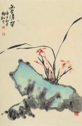 楊勁松 四尺三開《幽谷清芳》 貴州省美術家協會會員