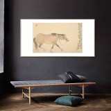 曹建濤 四尺三開《駿馬圖》 獨具特色水墨人物畫家