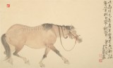 曹建濤 四尺三開《駿馬圖》 獨具特色水墨人物畫家