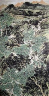四尺國(guó)畫(huà)山水《山居鳴泉圖》